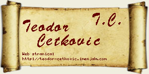 Teodor Ćetković vizit kartica